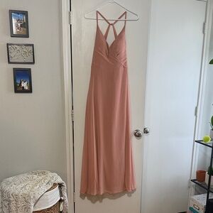 Azazie Blush Backless Maxi Dress
